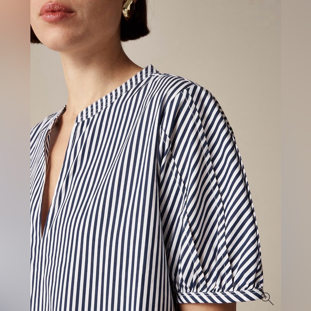 NWT! | J. Crew Delilah dress in striped 100% cotton poplin navy blue & white XXS - Picture 14 of 16